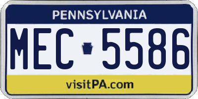 PA license plate MEC5586