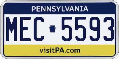 PA license plate MEC5593