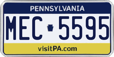 PA license plate MEC5595