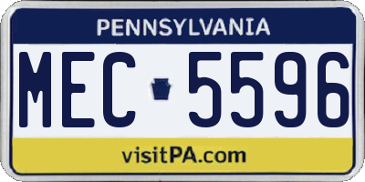 PA license plate MEC5596