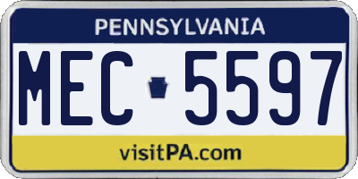 PA license plate MEC5597