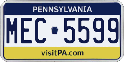 PA license plate MEC5599