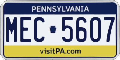 PA license plate MEC5607