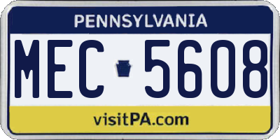 PA license plate MEC5608