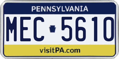 PA license plate MEC5610