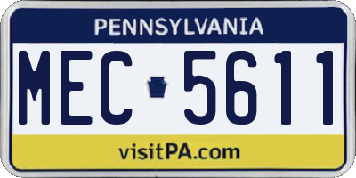 PA license plate MEC5611