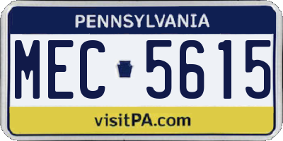 PA license plate MEC5615
