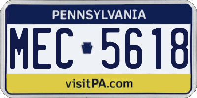 PA license plate MEC5618