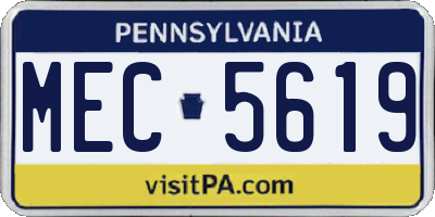 PA license plate MEC5619