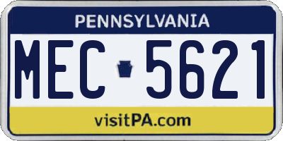 PA license plate MEC5621