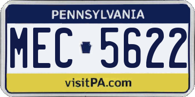 PA license plate MEC5622