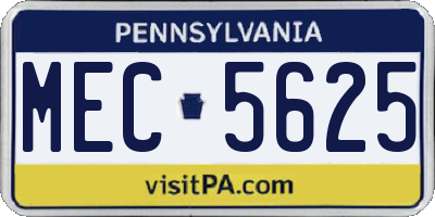 PA license plate MEC5625