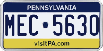 PA license plate MEC5630