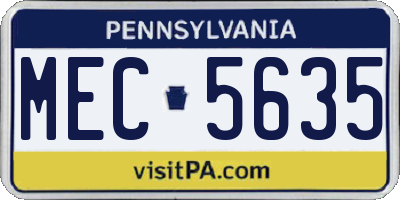 PA license plate MEC5635