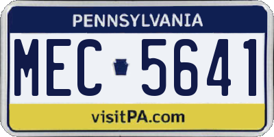 PA license plate MEC5641
