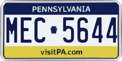 PA license plate MEC5644