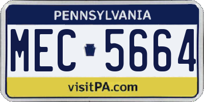 PA license plate MEC5664