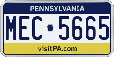PA license plate MEC5665