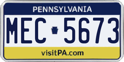 PA license plate MEC5673
