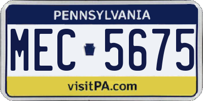 PA license plate MEC5675