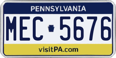 PA license plate MEC5676