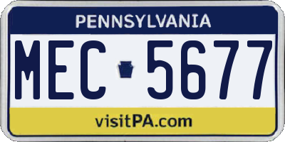 PA license plate MEC5677