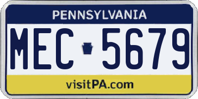 PA license plate MEC5679