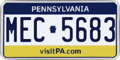 PA license plate MEC5683