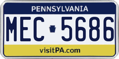 PA license plate MEC5686
