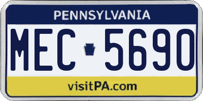 PA license plate MEC5690