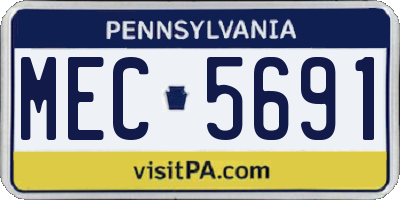 PA license plate MEC5691