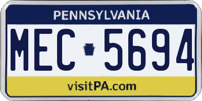 PA license plate MEC5694