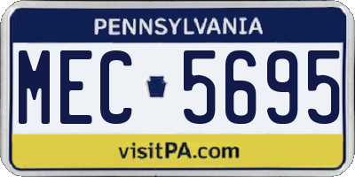 PA license plate MEC5695