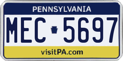 PA license plate MEC5697