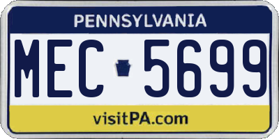 PA license plate MEC5699
