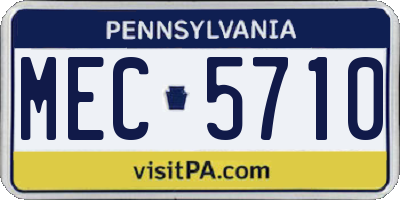PA license plate MEC5710