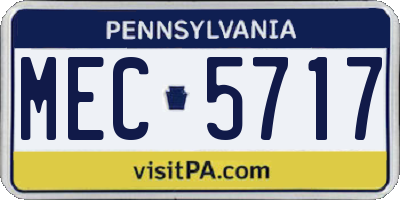 PA license plate MEC5717