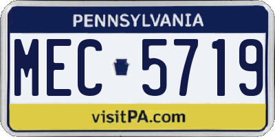 PA license plate MEC5719