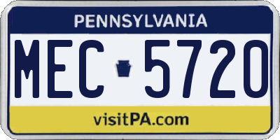 PA license plate MEC5720