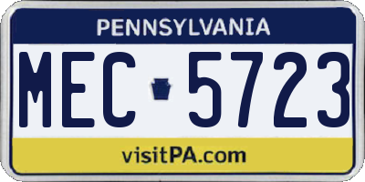 PA license plate MEC5723