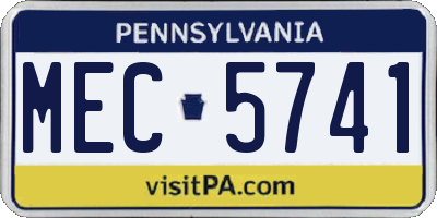 PA license plate MEC5741