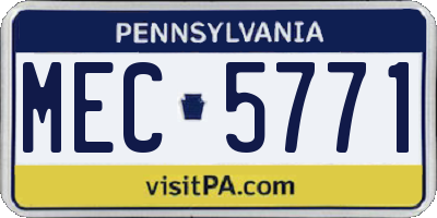 PA license plate MEC5771