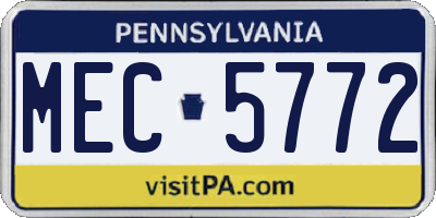 PA license plate MEC5772