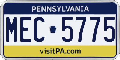 PA license plate MEC5775