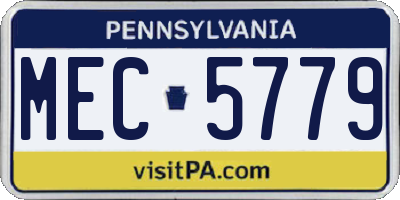 PA license plate MEC5779