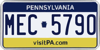 PA license plate MEC5790