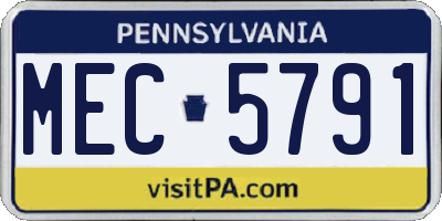 PA license plate MEC5791