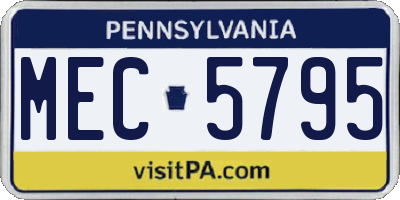 PA license plate MEC5795