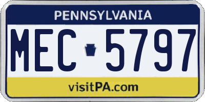 PA license plate MEC5797