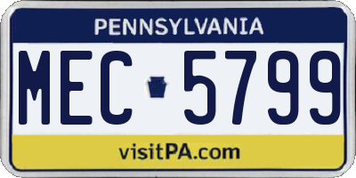 PA license plate MEC5799
